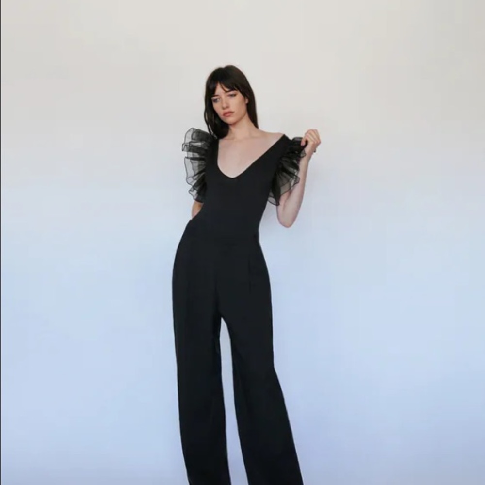 NWT Zara Ruffled Organza Bodysuit